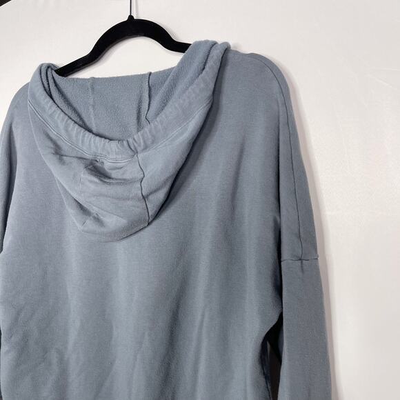 Alo XSmall Blue Pullover Hoodie Sweatshirt Scoop Neck Drawstring 3/4 Sleeve - Picture 3 of 8